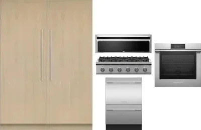 6 Piece Package Includes Refrigerator, Freezer, Cooktop, Wall Oven, Hood And Dishwasher